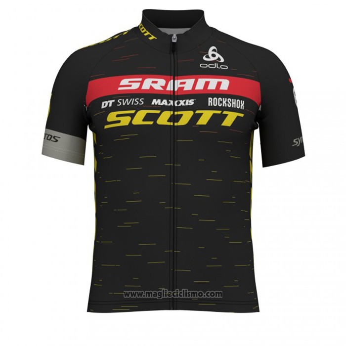 2020 Abbigliamento Ciclismo Scott Sram Nero Manica Corta e Salopette